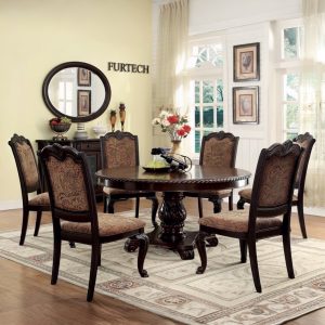 Set Meja Makan Ukiran Kayu Jati Mewah Elegan Premium