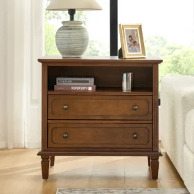 Meja Nakas 2 Laci Serbaguna Klasik Mewah Modern Kayu Jati