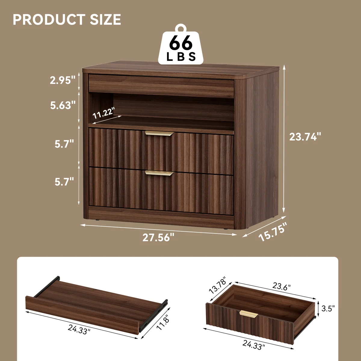 Nakas Kayu Jati 2 Laci Mewah Model Minimalis Kekinian