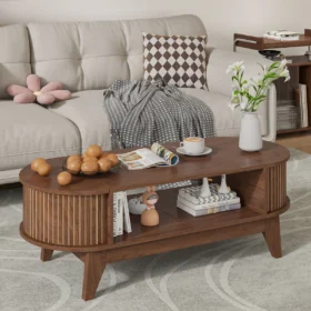 Coffe Table Desain Unik Minimalis Jati Solid Perhutani