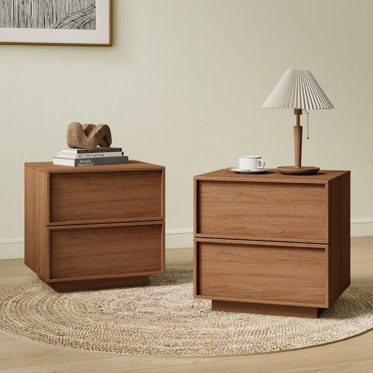 Nakas Kayu Jati 2 Laci Tersembunyi Model Minimalis Modern