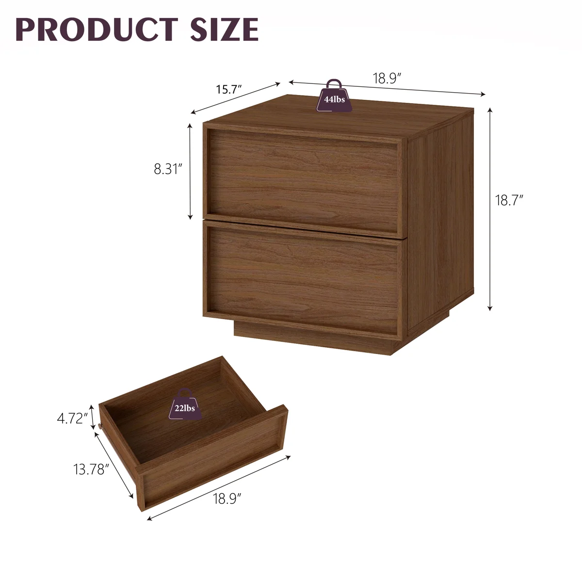 Nakas Kayu Jati 2 Laci Tersembunyi Model Minimalis Modern