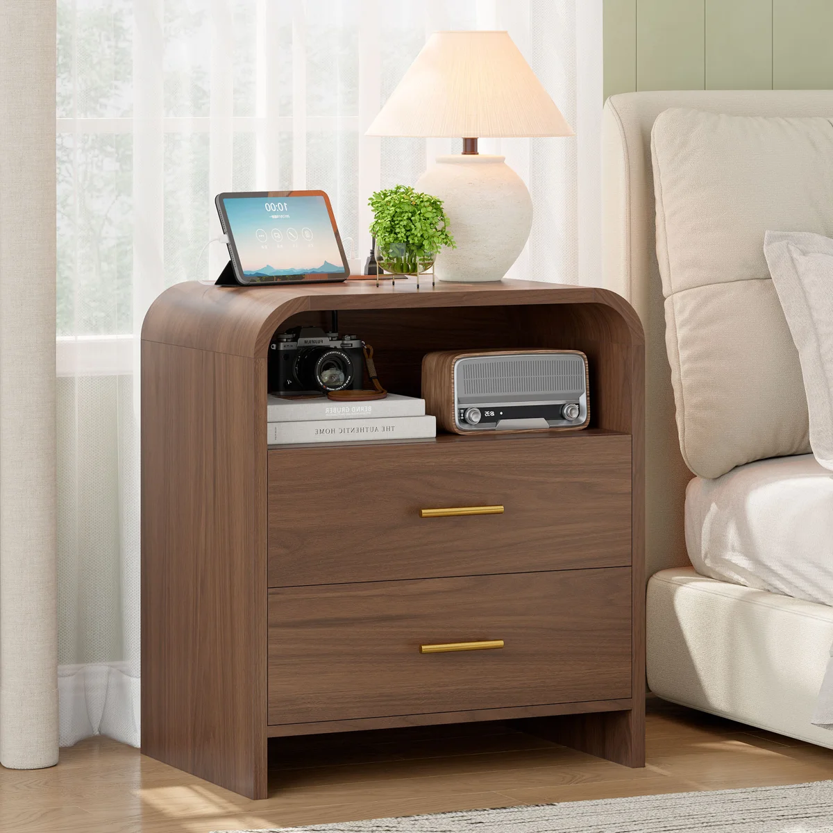 Nakas Laci Jati Solid Samping Tempat Tidur Minimalis Modern