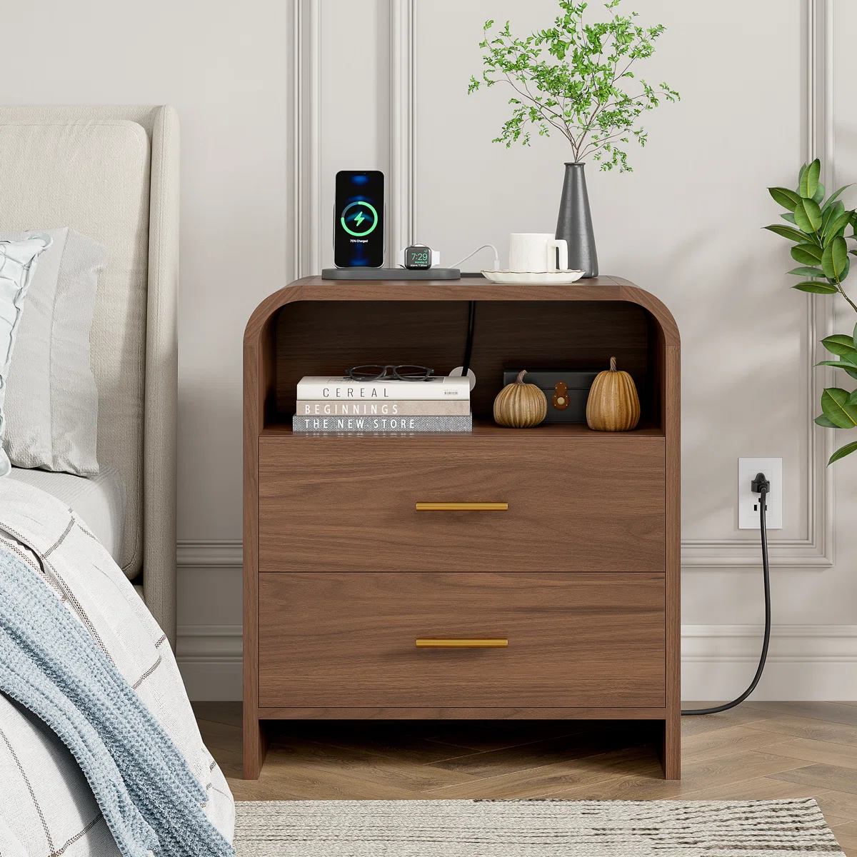 Nakas Laci Jati Solid Samping Tempat Tidur Minimalis Modern