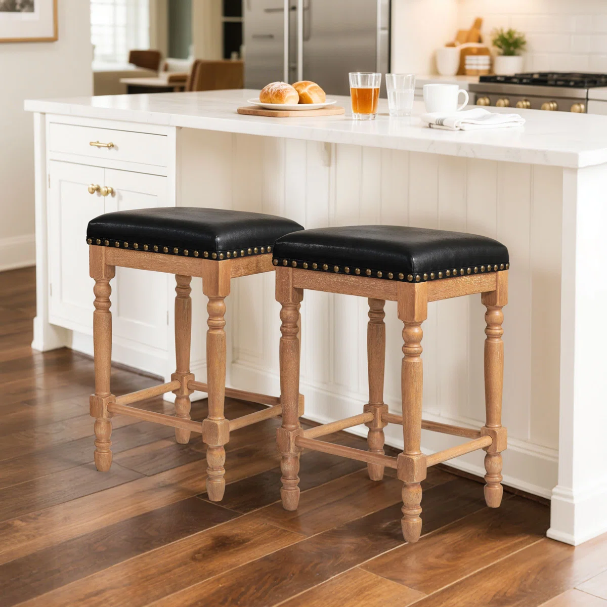 Bar Stool Minimalis Natural Kayu Jati