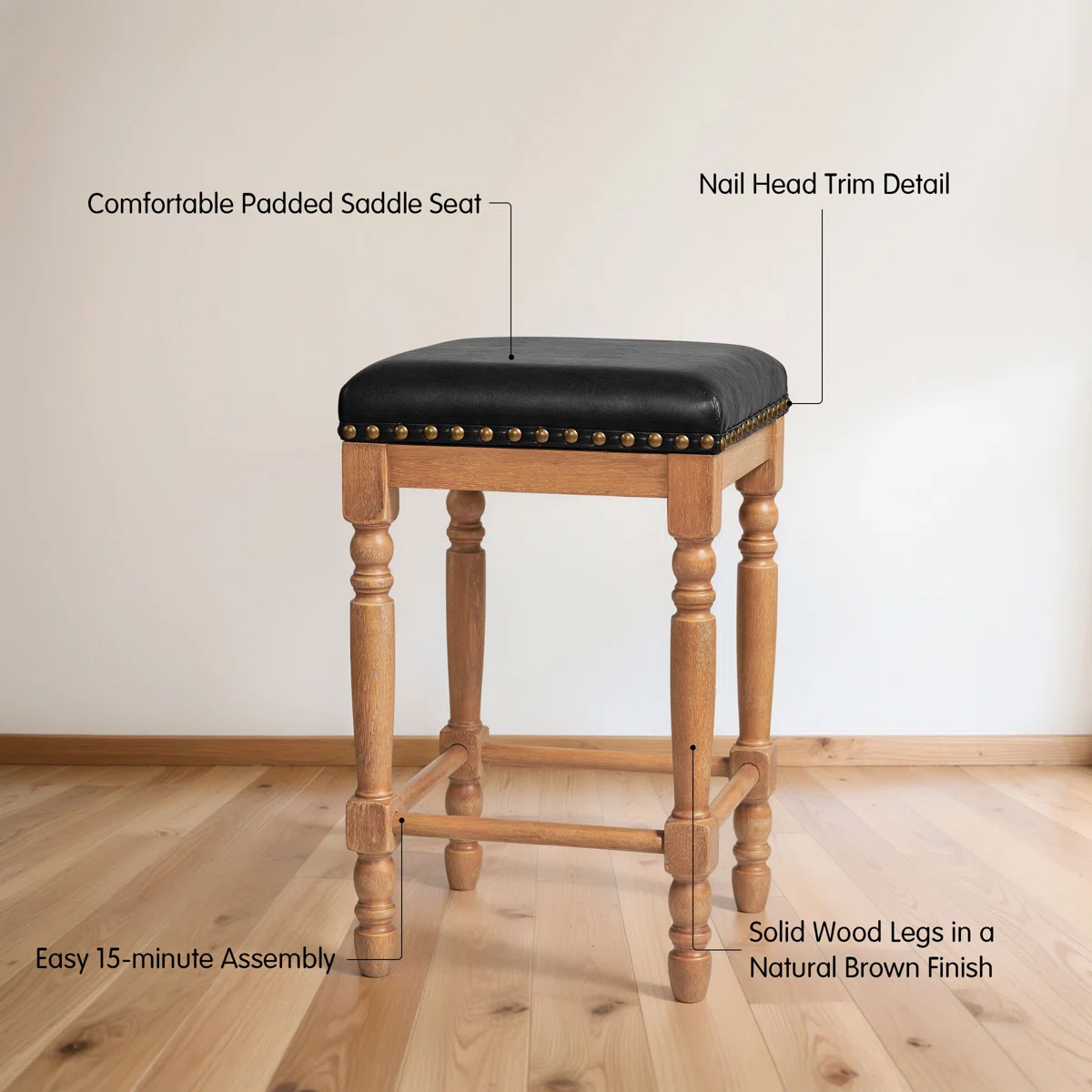 Bar Stool Minimalis Natural Kayu Jati