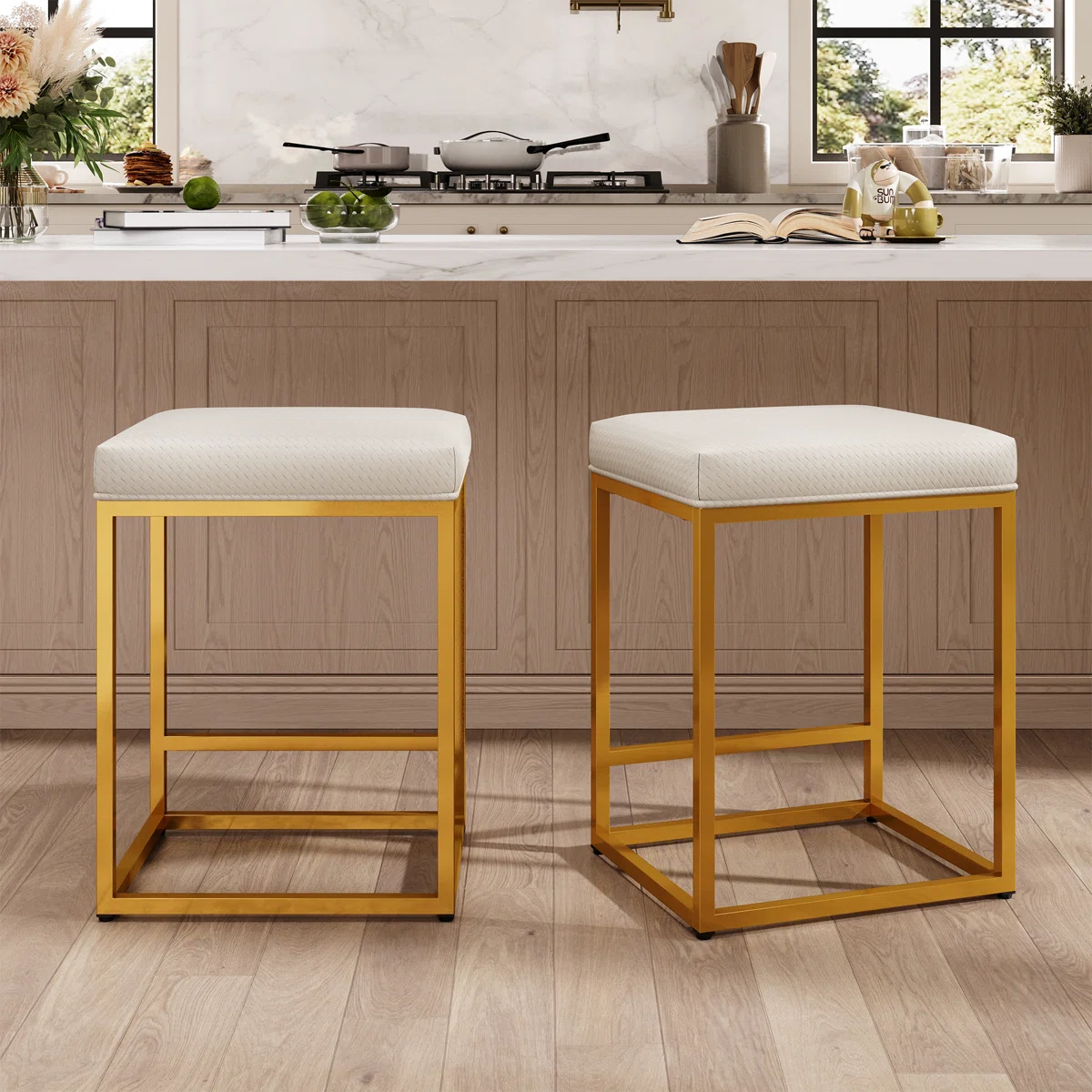 Bar Stool Gold Industrial Rangka Besi