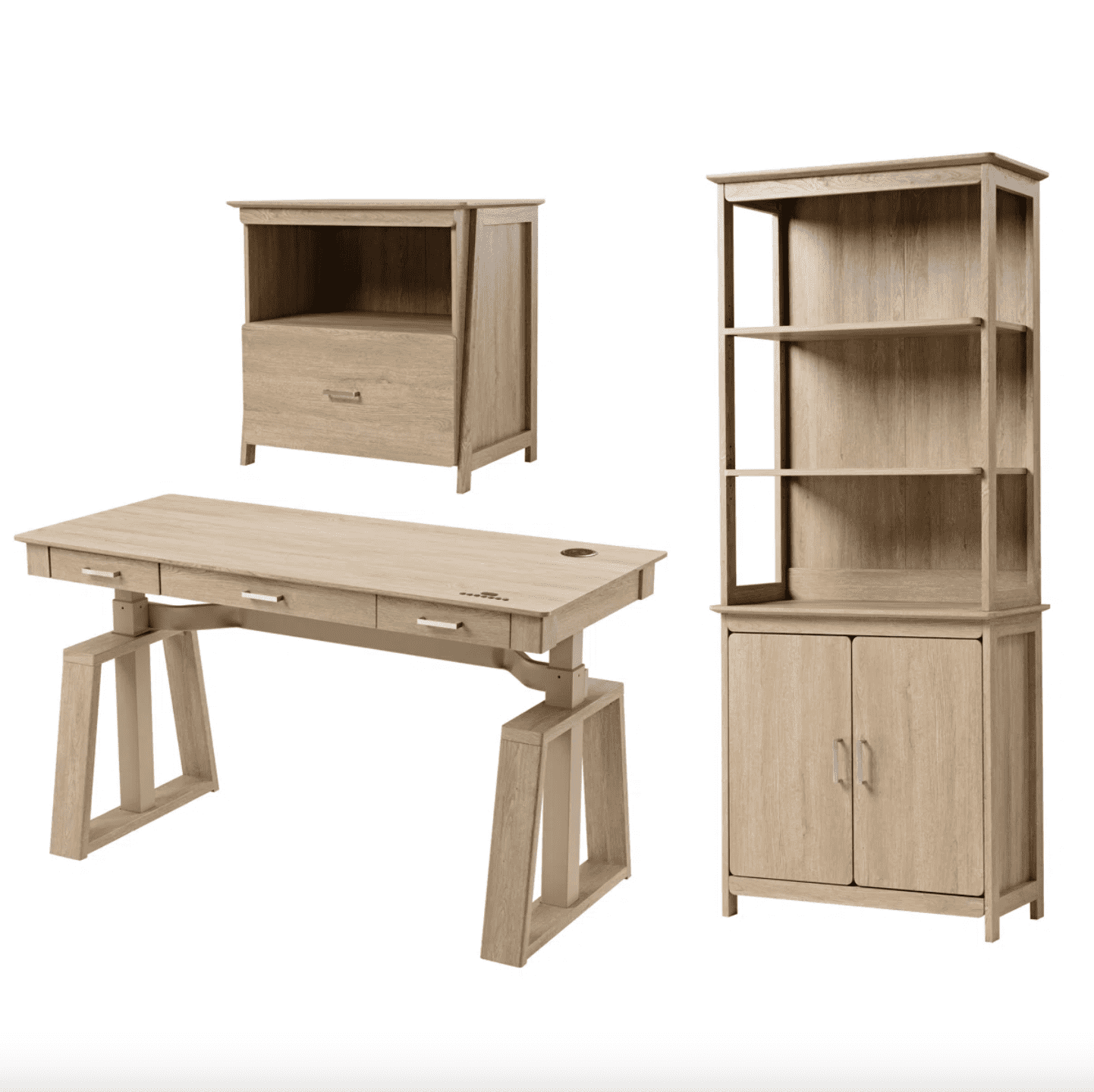 Meja Kantor Set Minimalis Natural Jati solid