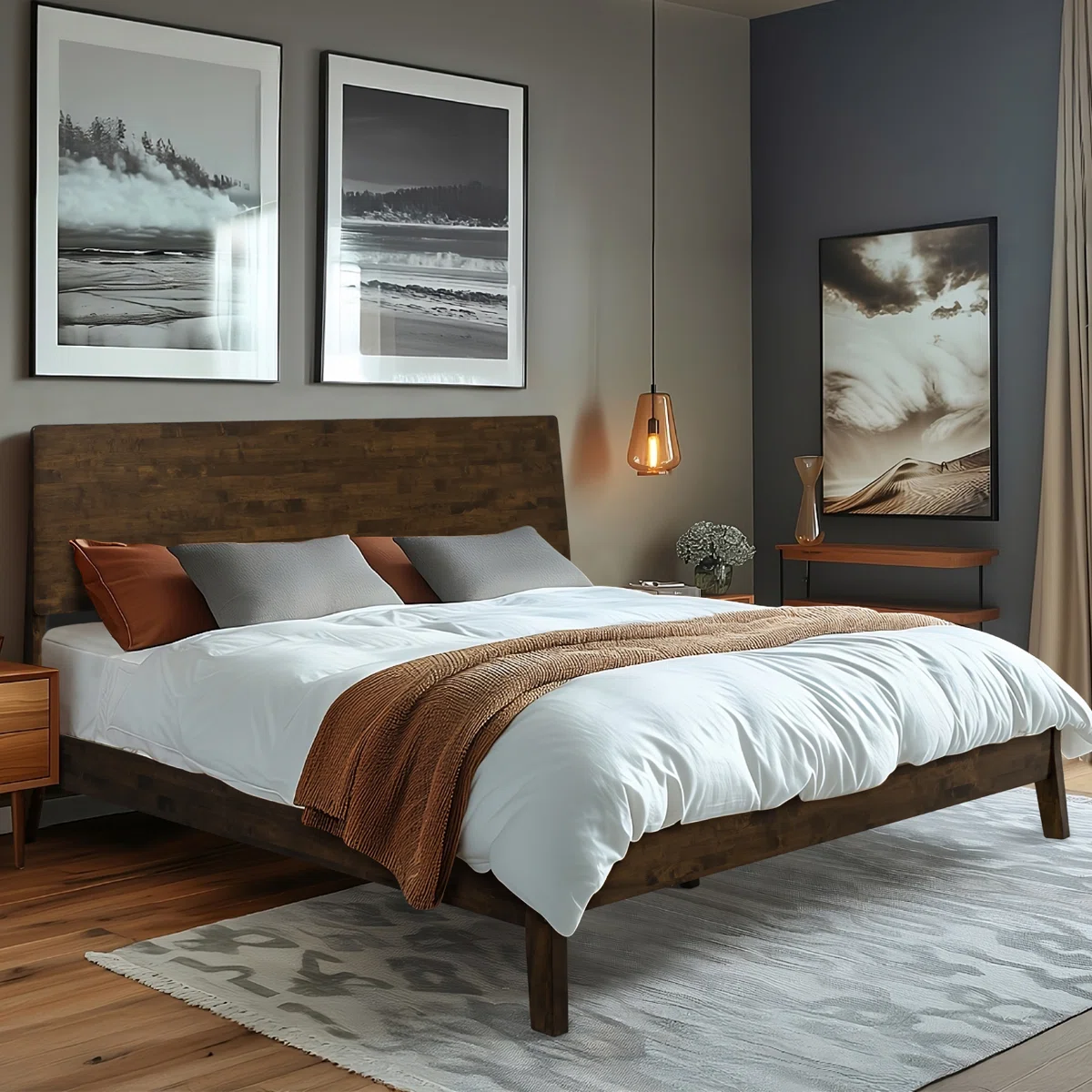 Tempat Tidur Model Minimalis Bahan Kayu Jati Solid