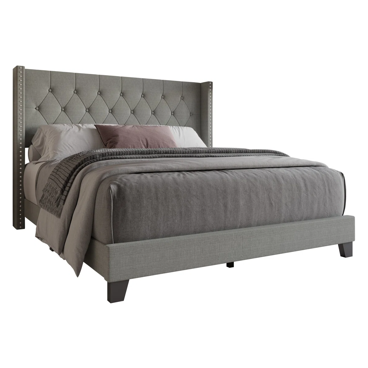 Tempat Tidur Jok Kain Canvas Minimalis Modern Scandi