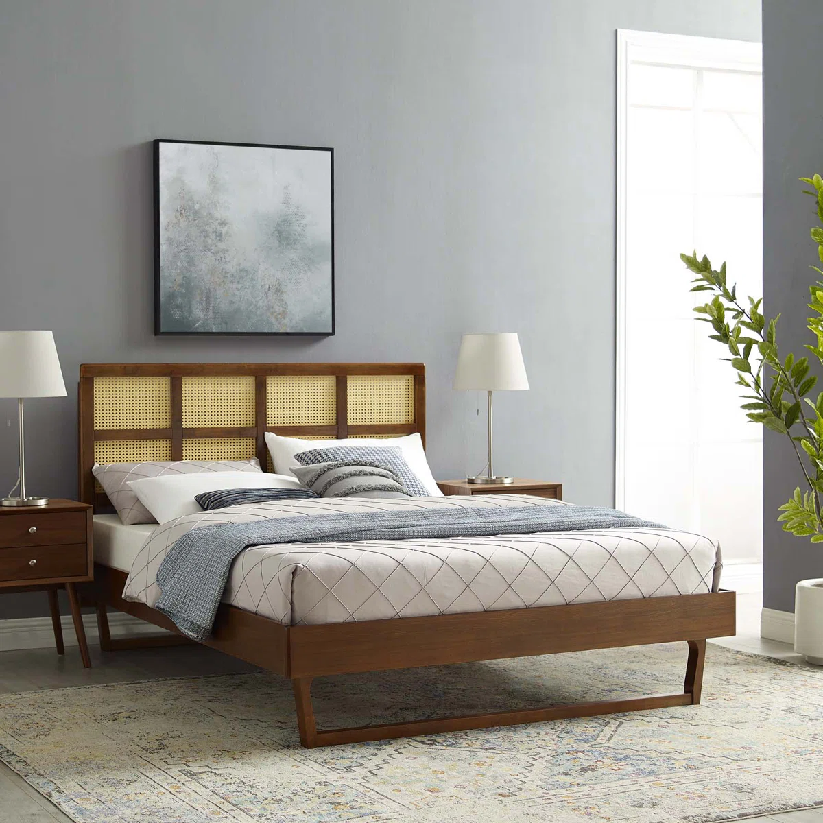 Tempat Tidur Rotan Kayu Jati Desain Unik Minimalis Kekinian