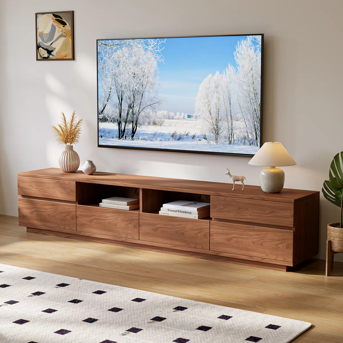 Meja Bufet Tv Kayu Jati Desain Simple Unik Kekinian Modern